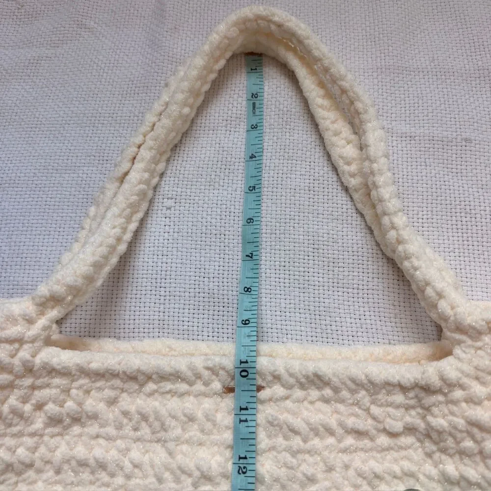 ๐ฆ Berry Cream Hand-Crochet Chenille Tote Bag ๐ - Picture 8 of 8